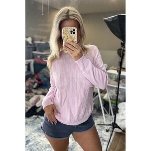 White Stag Pull Over Sweater Size M 8/10 Pink Lavender Long Sleeve Turtleneck